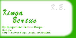 kinga bertus business card